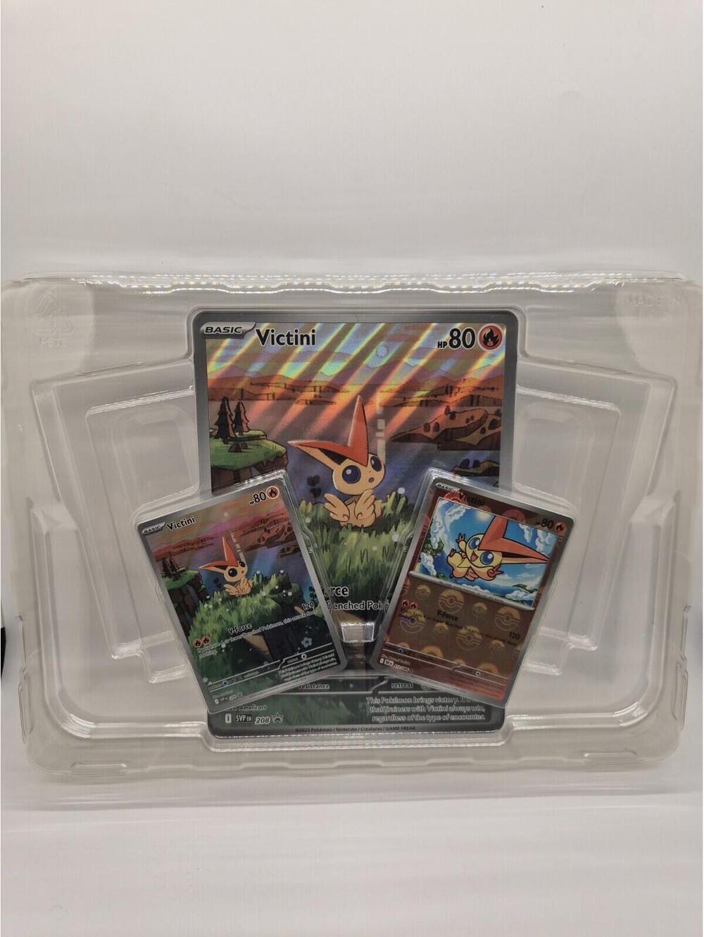 Victini Pokemon 3 Card Bundle Full Art Reverse Holo And Big Card Mint